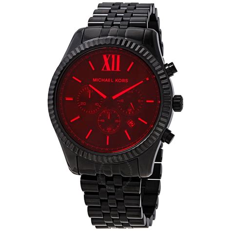 black and red michael kors watch|michael kors red coated watch.